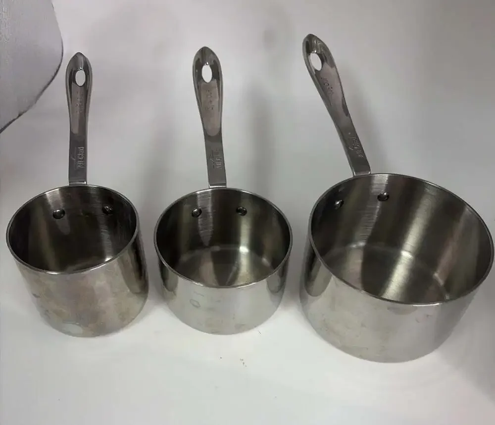 All-Clad Odd Sized 1.5c, 3/4c, 2/3c Measuring Cups Set Stainless Steel